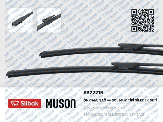 SILBAK SB2221B Silecek Supurgesi Tk 550/530mm (Muz Tipi) Audi Tt 06-